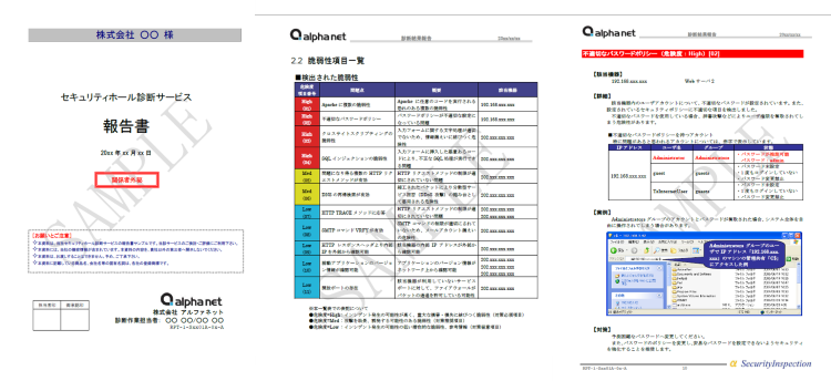 診断報告書サンプル