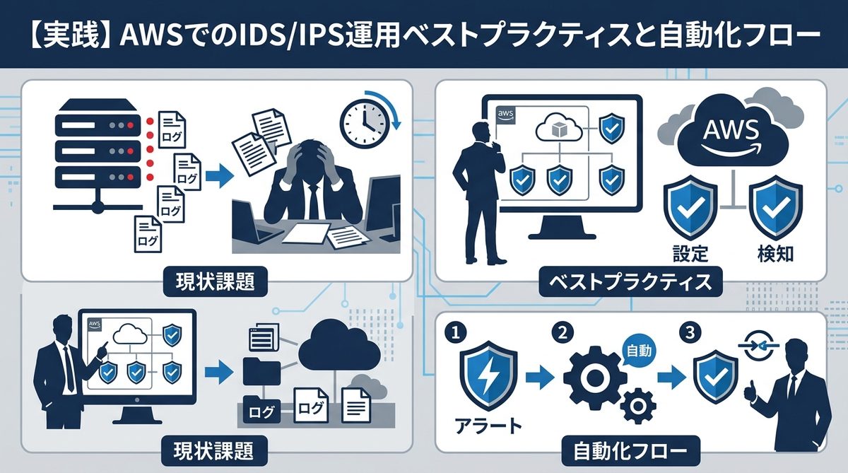 図解：【実践】AWSでのIDS/IPS運用ベストプラクティスと自動化フロー