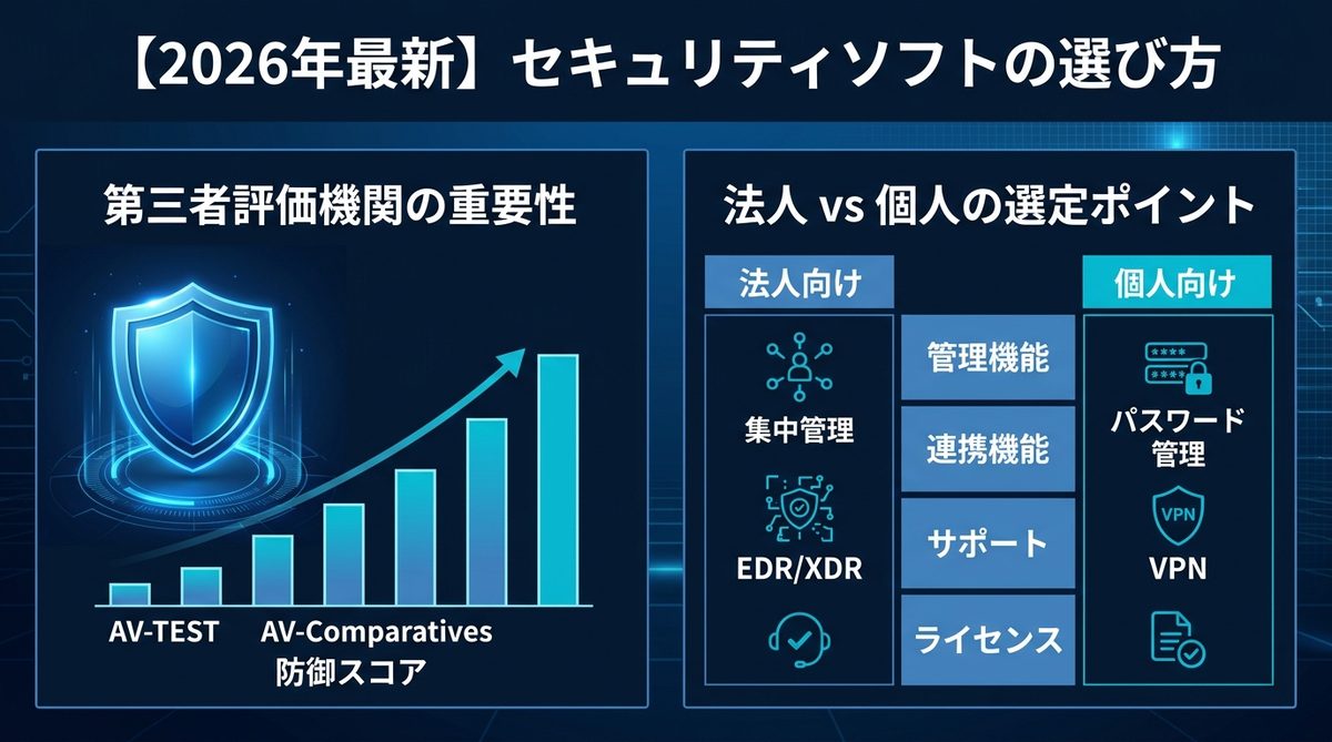 図解:【2026年最新】セキュリティソフトの選び方と評価基準