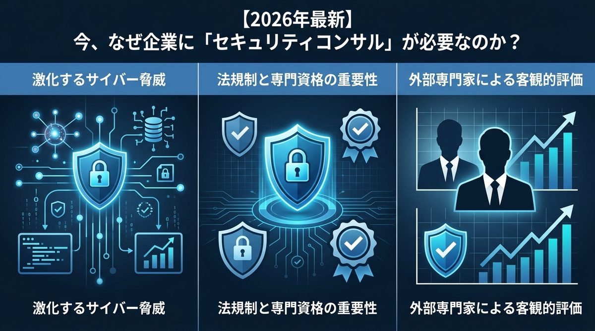 図解：【2026年最新】今、なぜ企業に「セキュリティコンサル」が必要なのか？