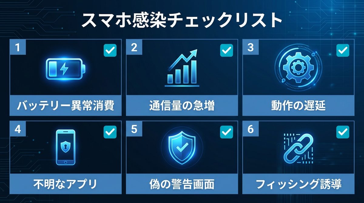 図解:【5分で解決】スマホがウイルス感染?今すぐできる緊急チェックリスト