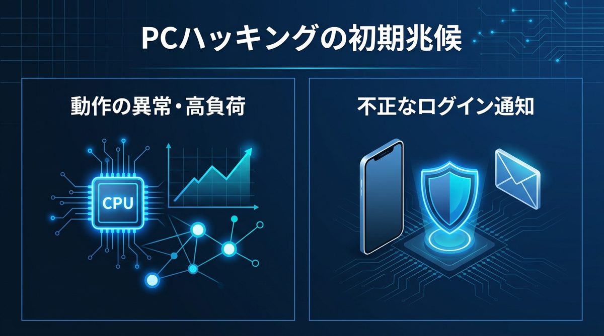 図解：【緊急チェック】PCがハッキングされた可能性がある5つの初期兆候
