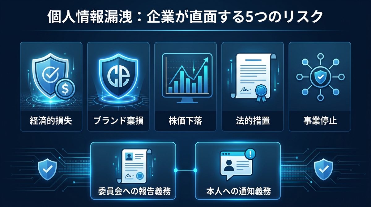 図解：個人情報漏洩とは？企業が直面する5つのリスク