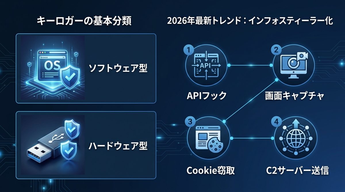 図解：キーロガーとは？最新の脅威トレンドと仕組み