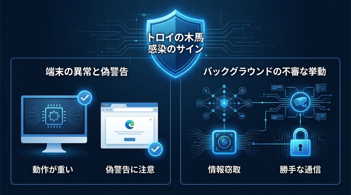 図解：【要確認】トロイの木馬に感染した時の症状10選【危険度別】