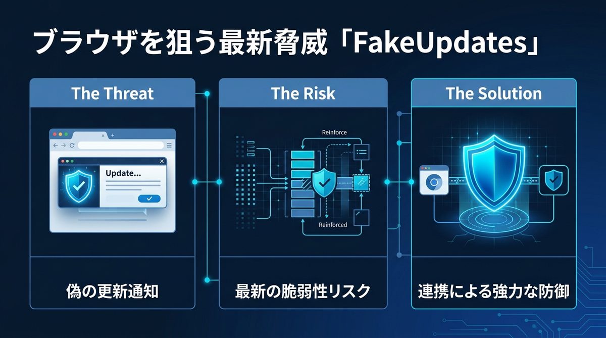 図解：ブラウザを狙う最新脅威「FakeUpdates」とは？