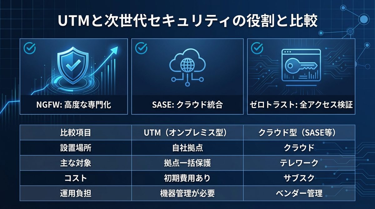 図解：UTMはもう古い？次世代セキュリティとの関係性を整理