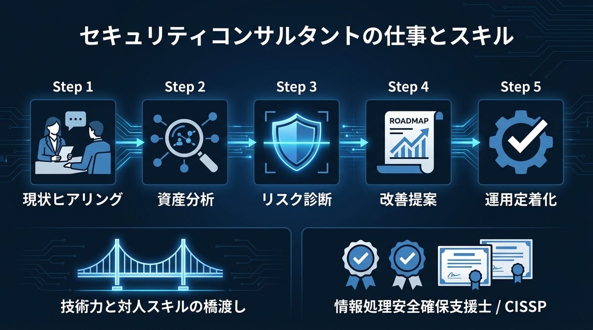 図解：セキュリティコンサルタントの仕事とスキル・キャリアパス