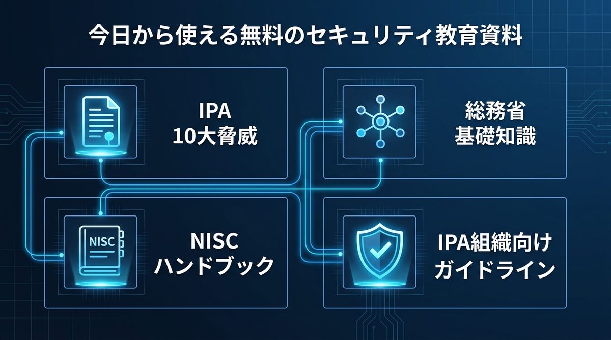 図解:【活用必須】今日から使える無料のセキュリティ教育資料・サイト