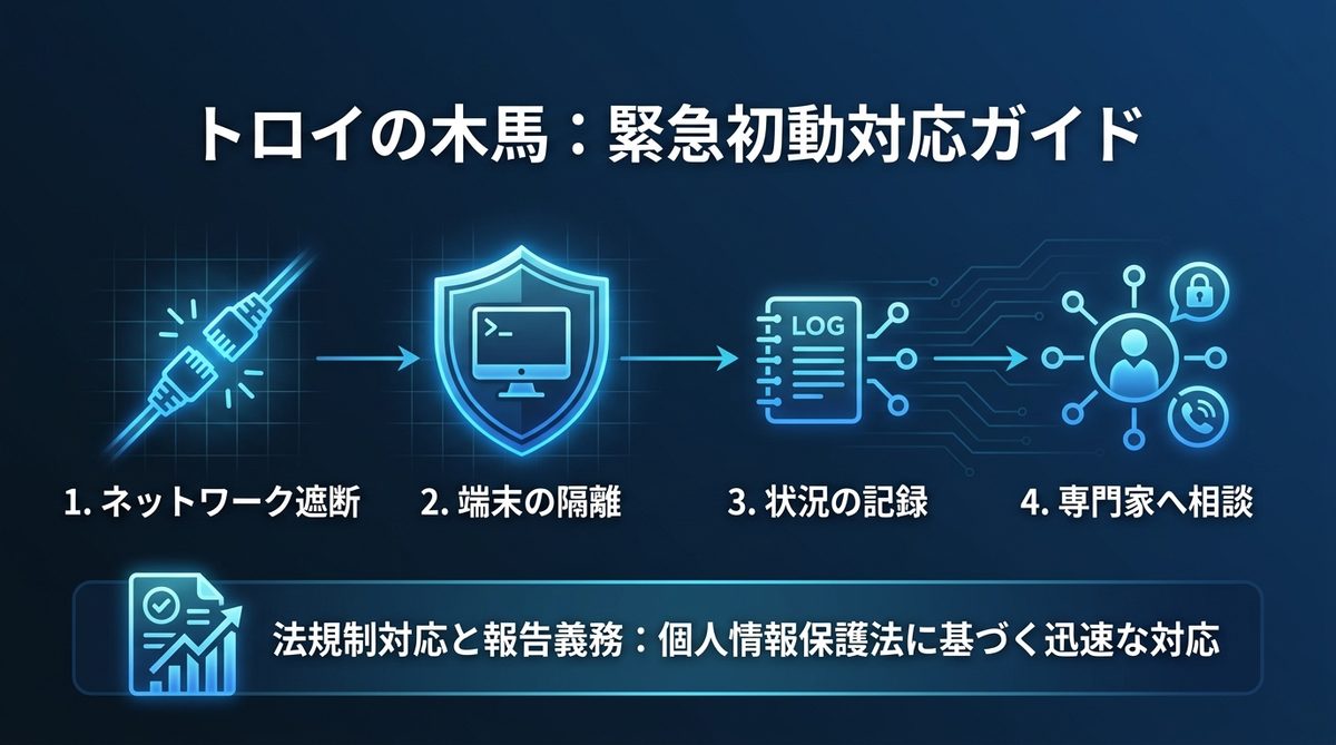 図解：トロイの木馬に感染した？直ちに行うべき緊急初動対応
