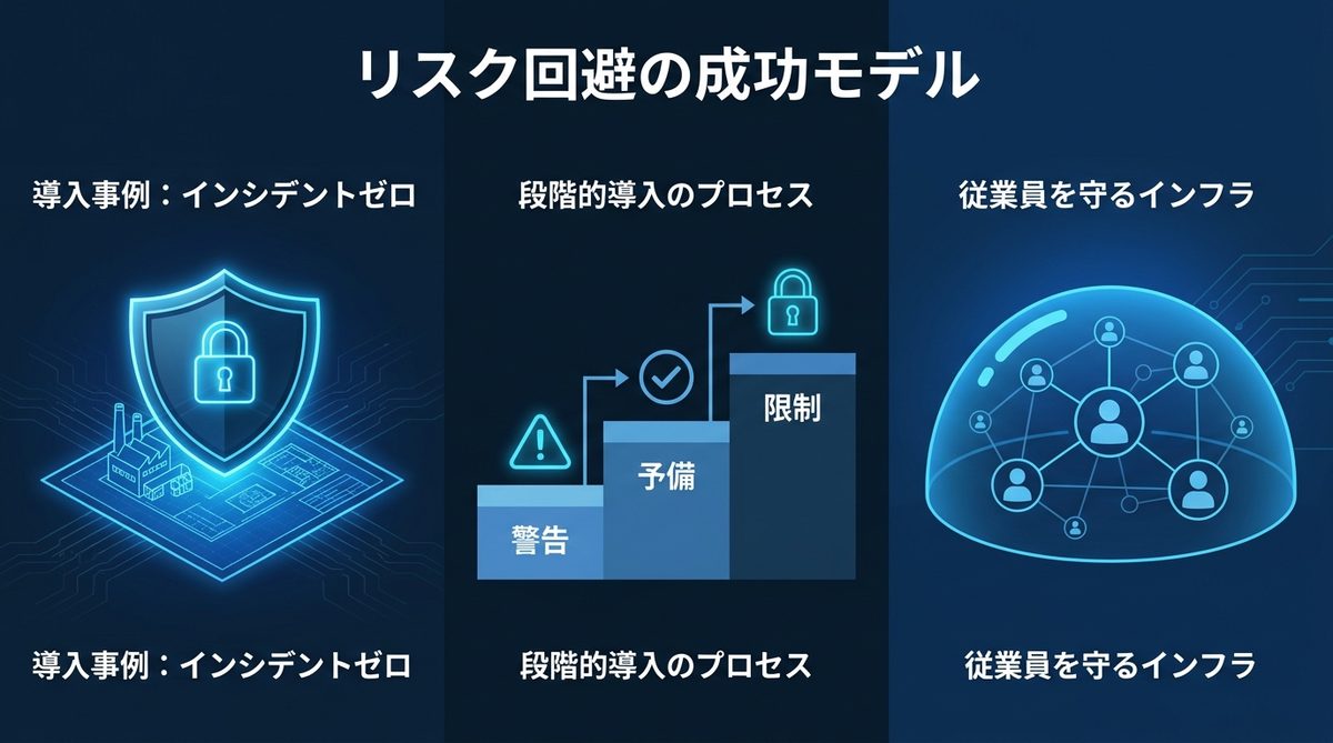 図解：導入後の運用と最新事例：リスク回避の成功モデル