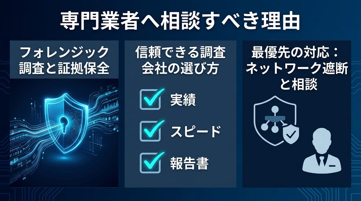 図解：自力での調査に限界を感じたら「専門業者」へ相談すべき理由