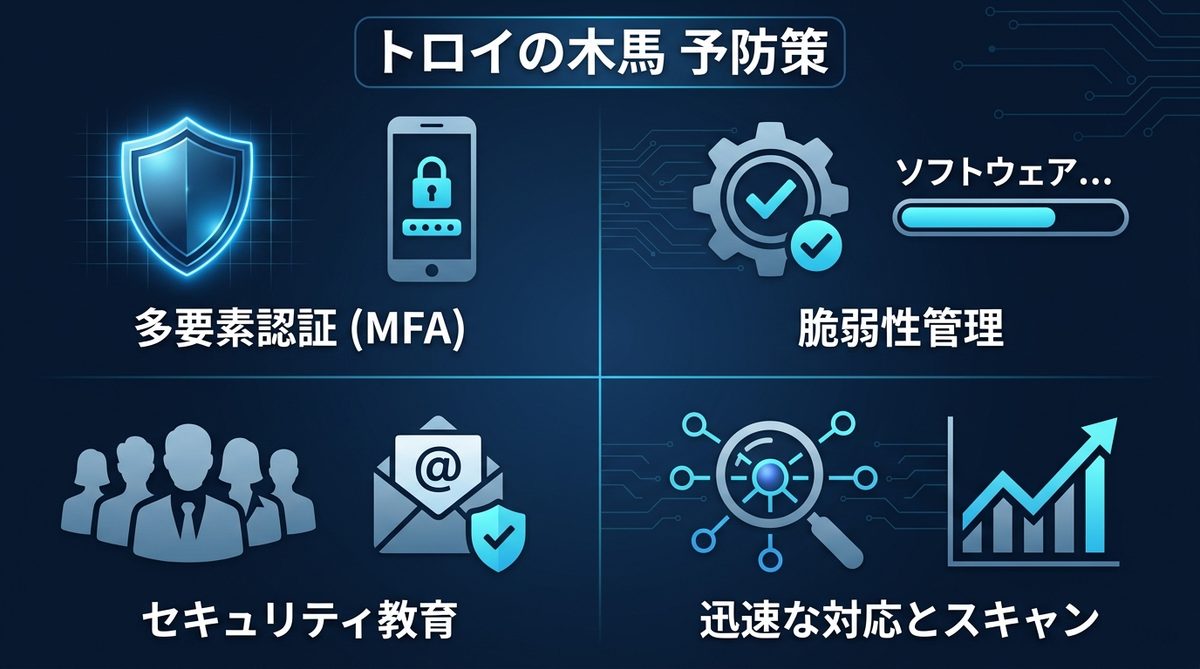 図解：トロイの木馬の感染を防ぐ！最新のセキュリティ予防策