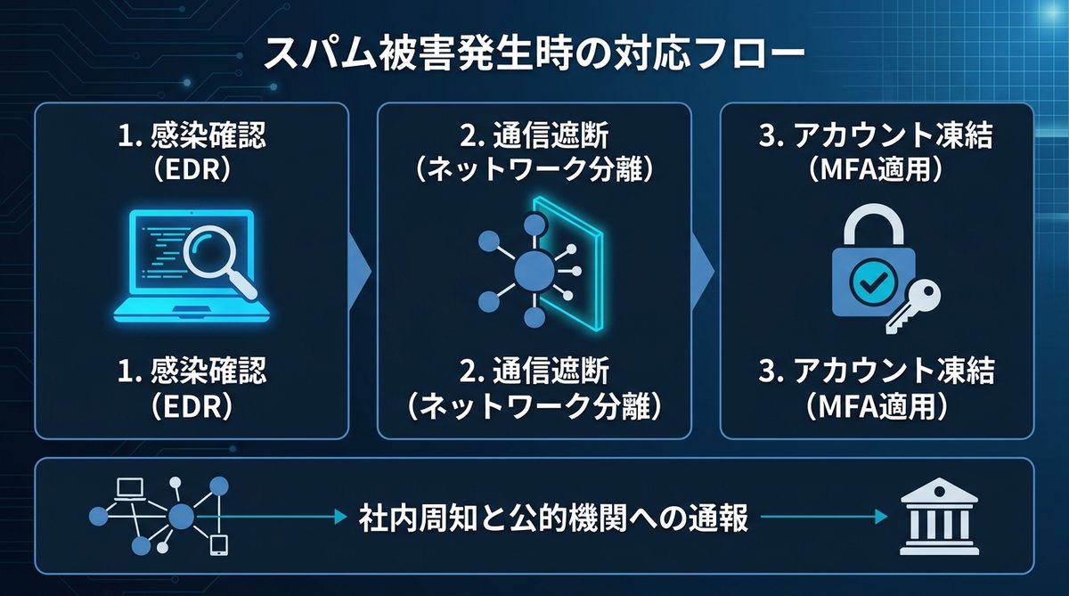 図解：【トラブル対応】万が一スパム被害に遭ってしまったら
