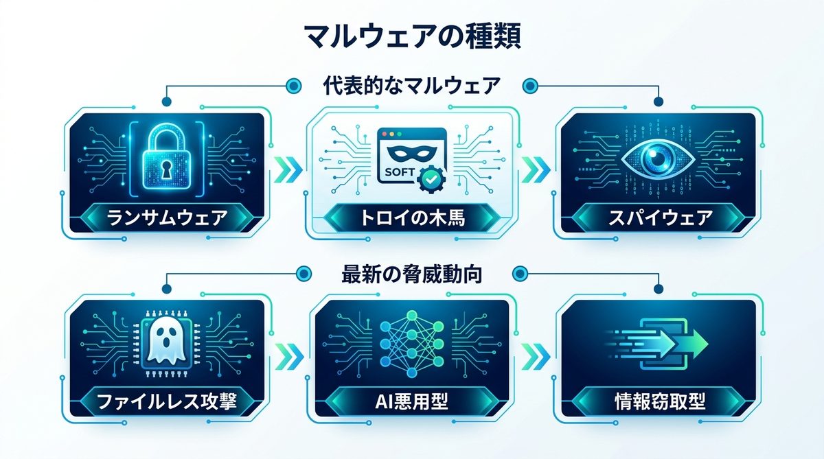 図解：マルウェアの種類